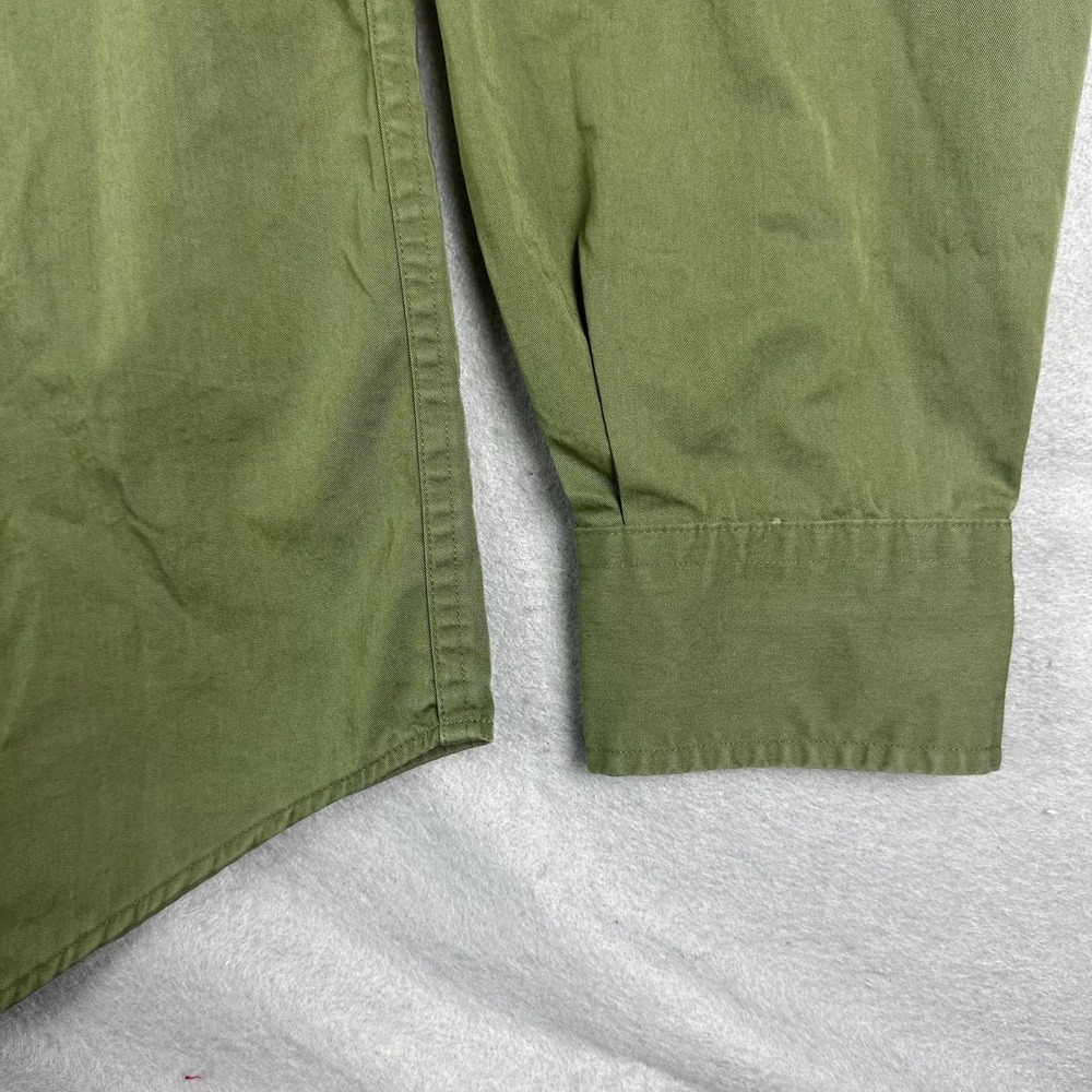 Polo Ralph Lauren Mens Twill Utility Shirt M Green Classic Fit snap long sleeve - Picture 11 of 16